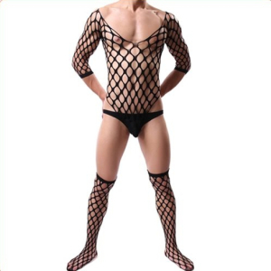 combi filet avec chaussettes noir