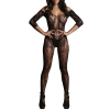 combi sexy lace sleeved noir