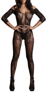 combi sexy lace sleeved noir
