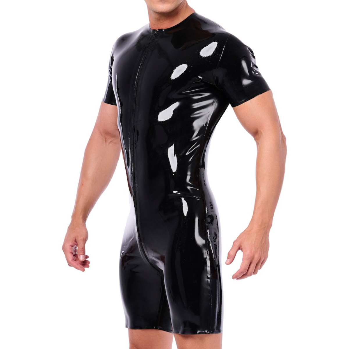 combi short en latex xrub avec zip noir 1