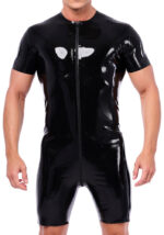 combi short en latex xrub avec zip noir