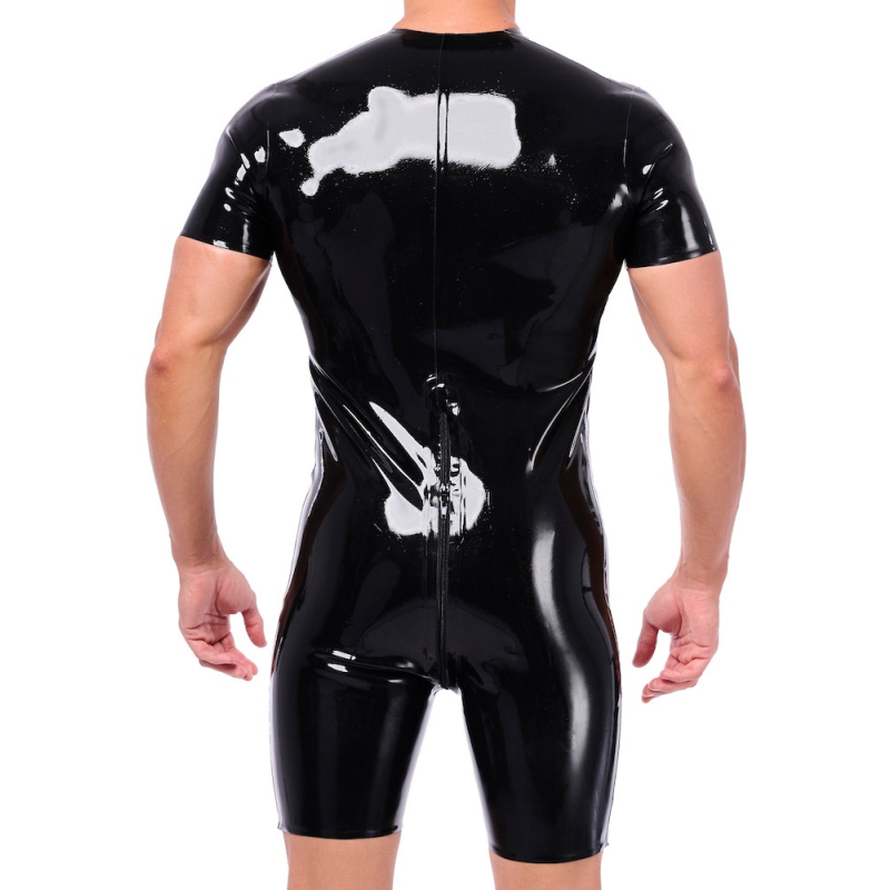 combi short en latex xrub avec zip noir 2
