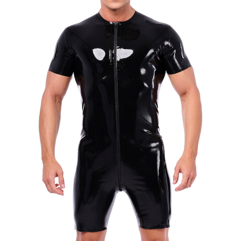combi short en latex xrub avec zip noir