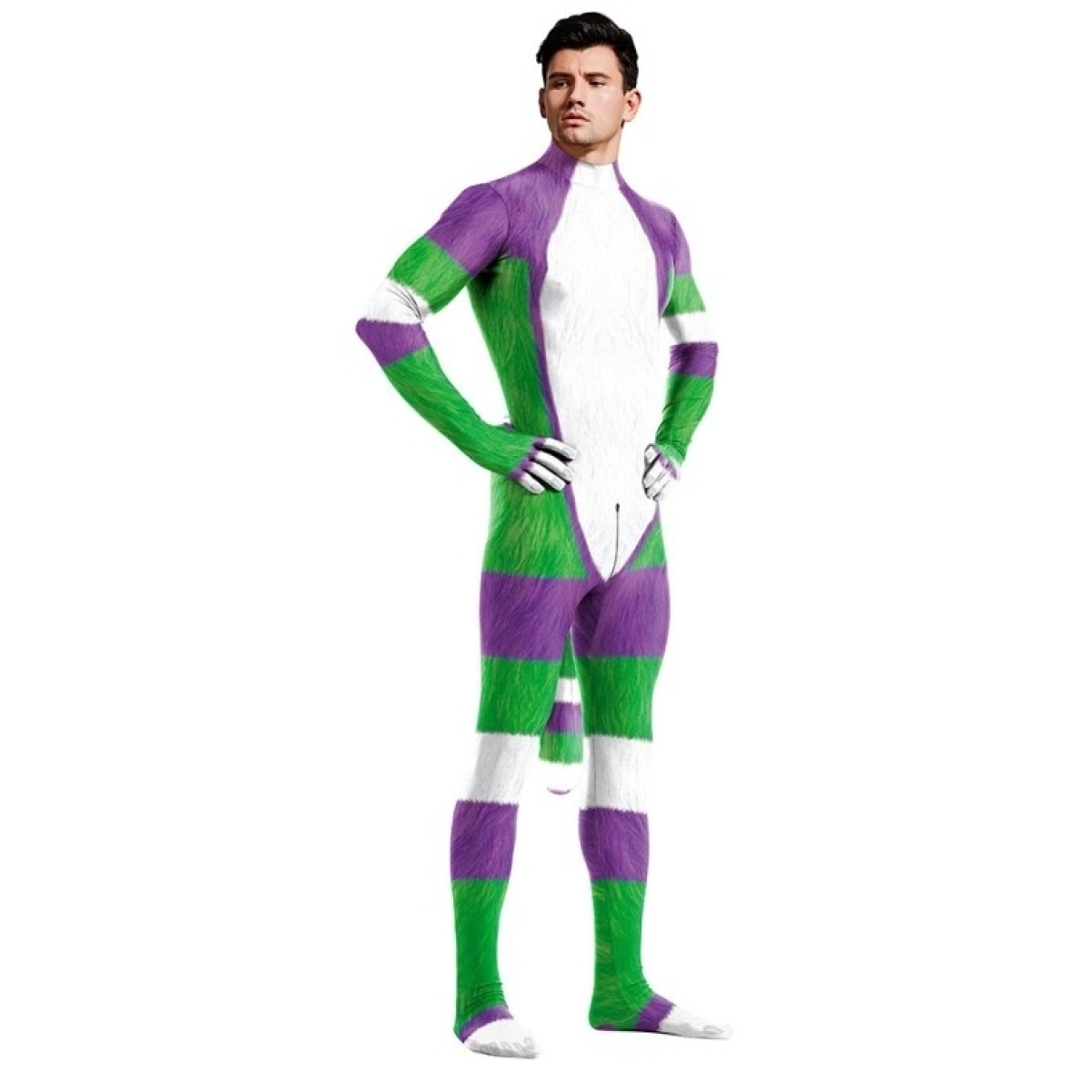 combinaison cosplay cartoon blanc vert violet 2