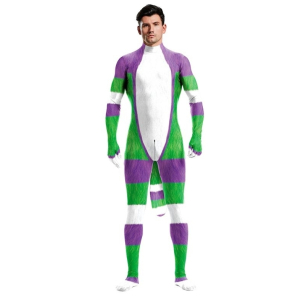 combinaison cosplay cartoon blanc vert violet