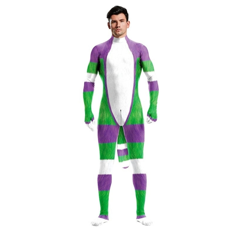 combinaison cosplay cartoon blanc vert violet