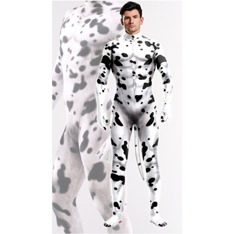 combinaison cosplay chien dalmatien noir blanc