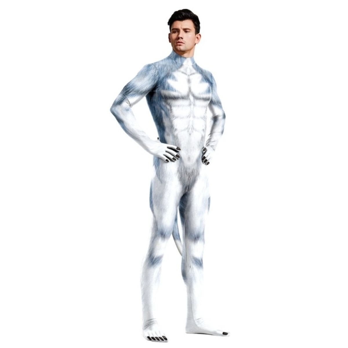 combinaison cosplay chien husky bleu gris 1