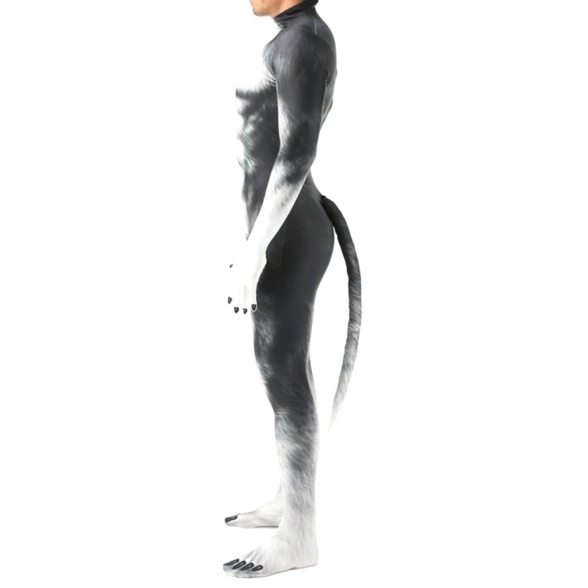 combinaison cosplay chien husky gris 2