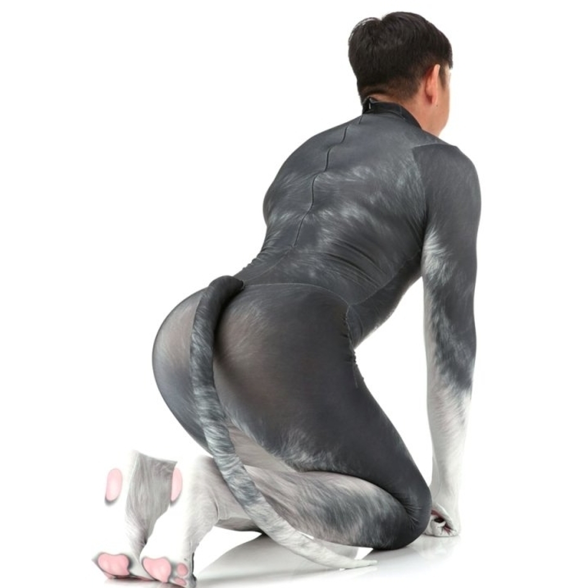 combinaison cosplay chien husky gris 3