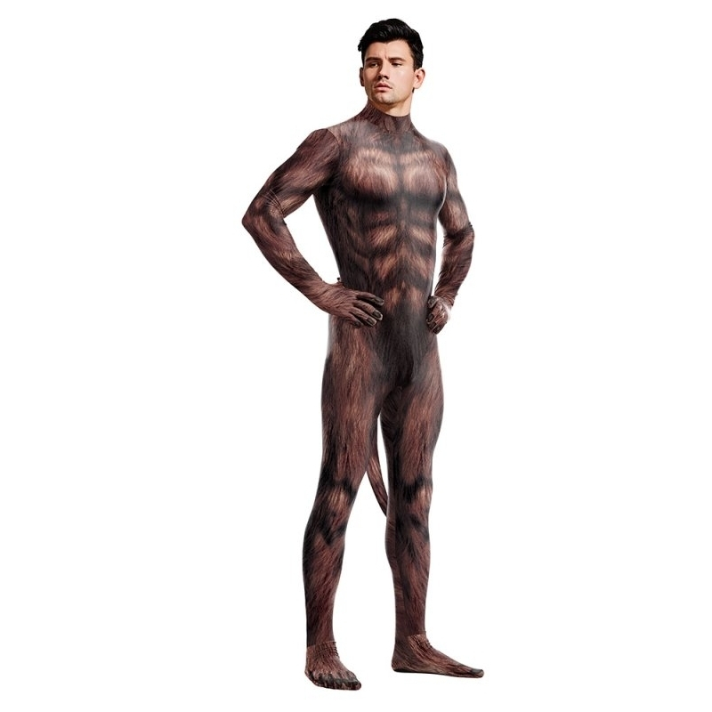 combinaison cosplay loup garou werewolf marron 3