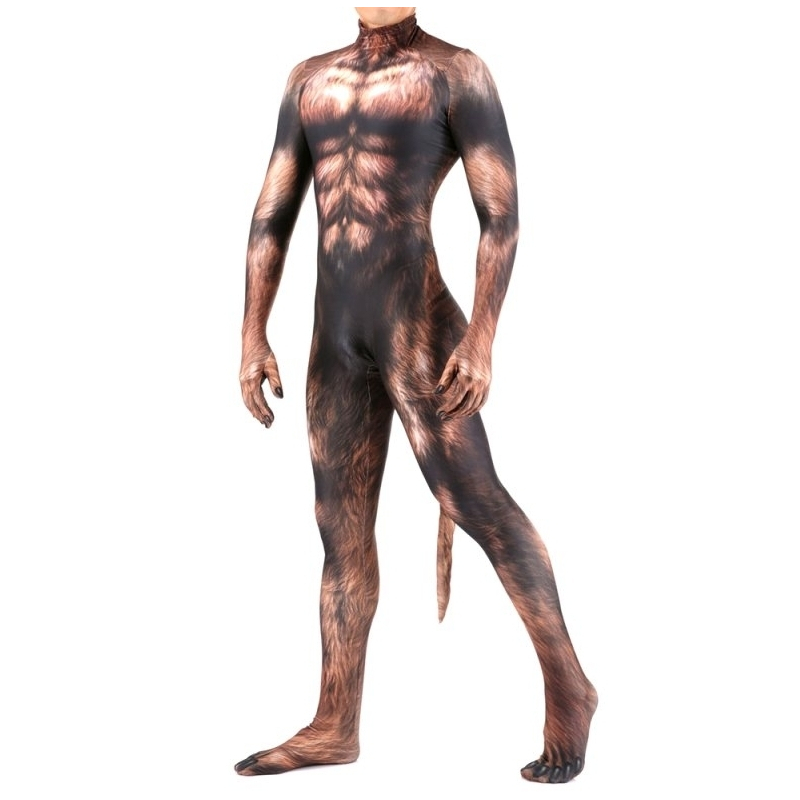combinaison cosplay loup garou werewolf marron 5