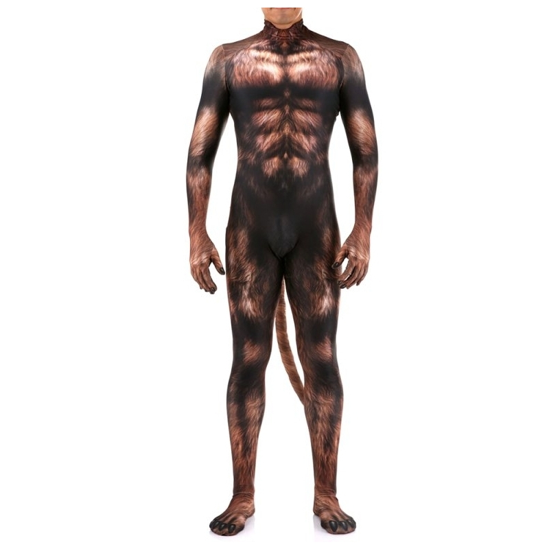 combinaison cosplay loup garou werewolf marron 7