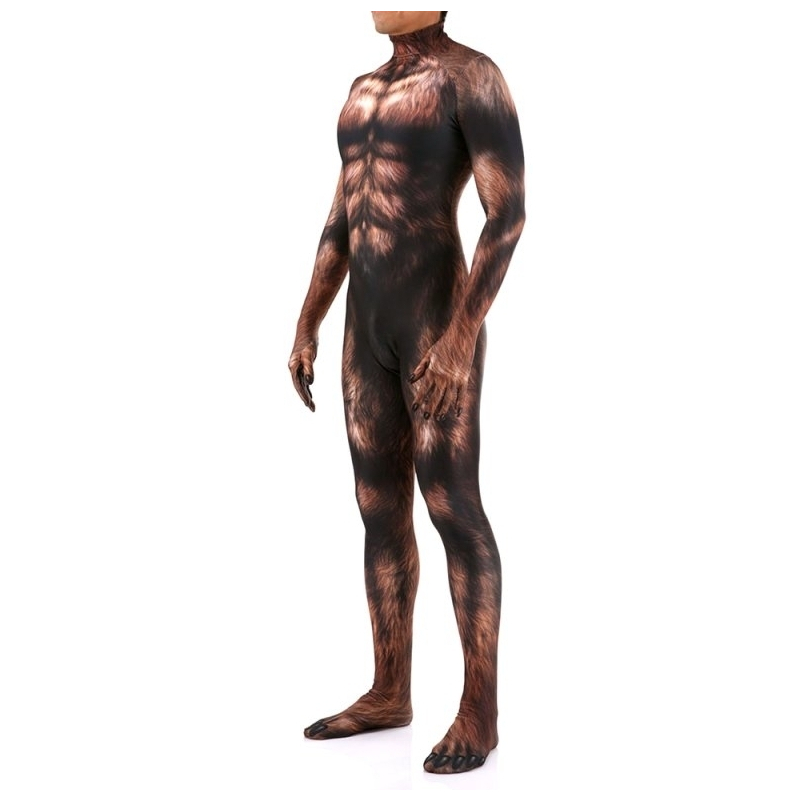 combinaison cosplay loup garou werewolf marron 8