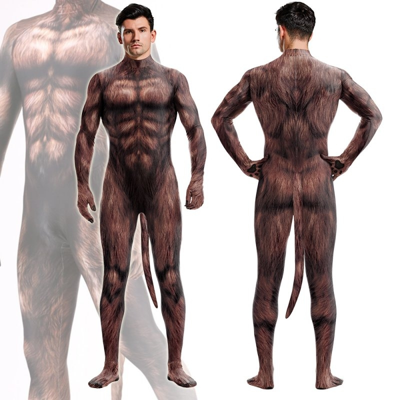 combinaison cosplay loup garou werewolf marron