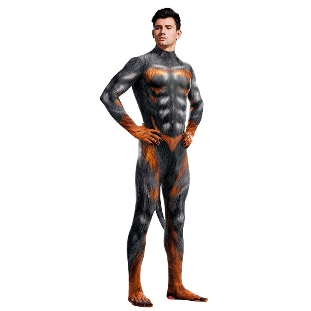 combinaison cosplay loup sexy wolf man noir feu 2