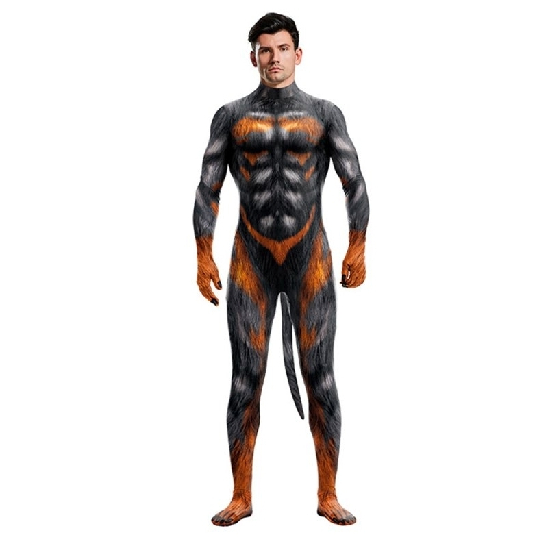 combinaison cosplay loup sexy wolf man noir feu