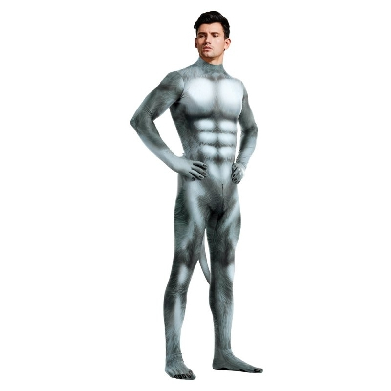 combinaison cosplay loup wolf gris 1