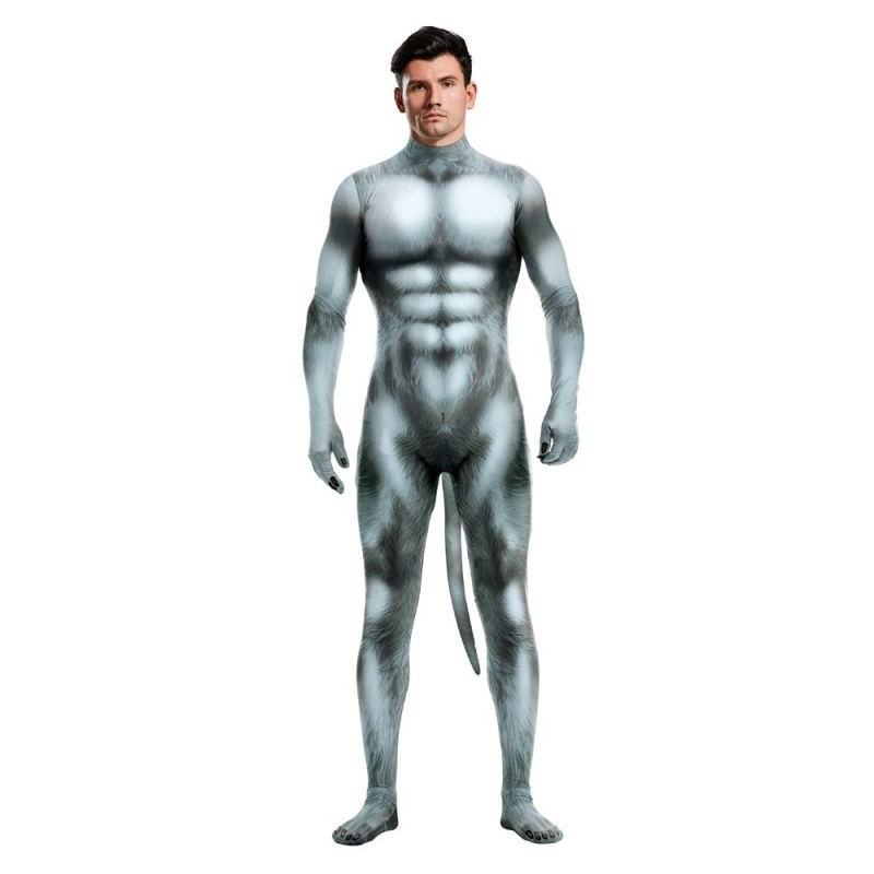 combinaison cosplay loup wolf gris 3