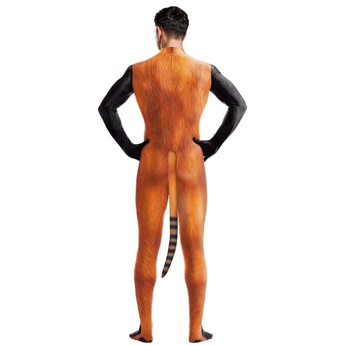 combinaison cosplay panda roux raccoon noir orange 1