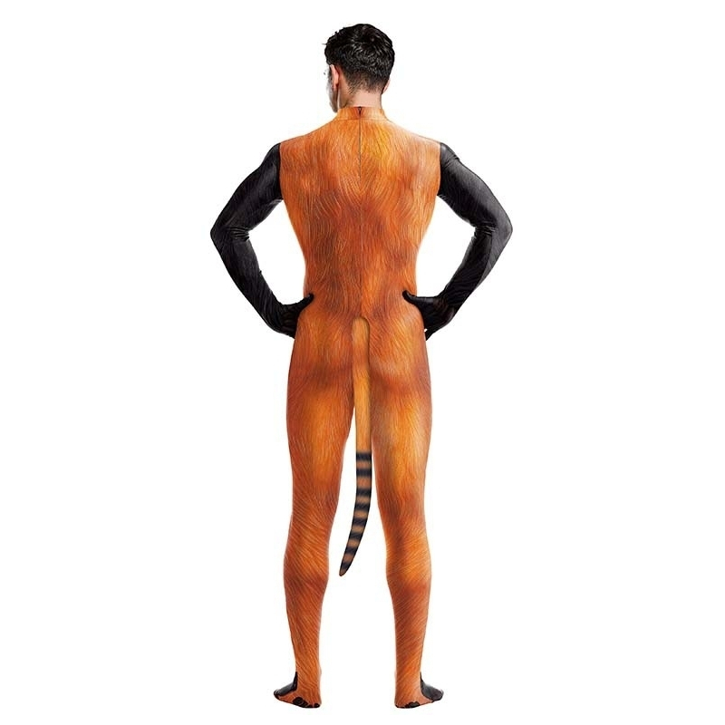 combinaison cosplay panda roux raccoon noir orange 1