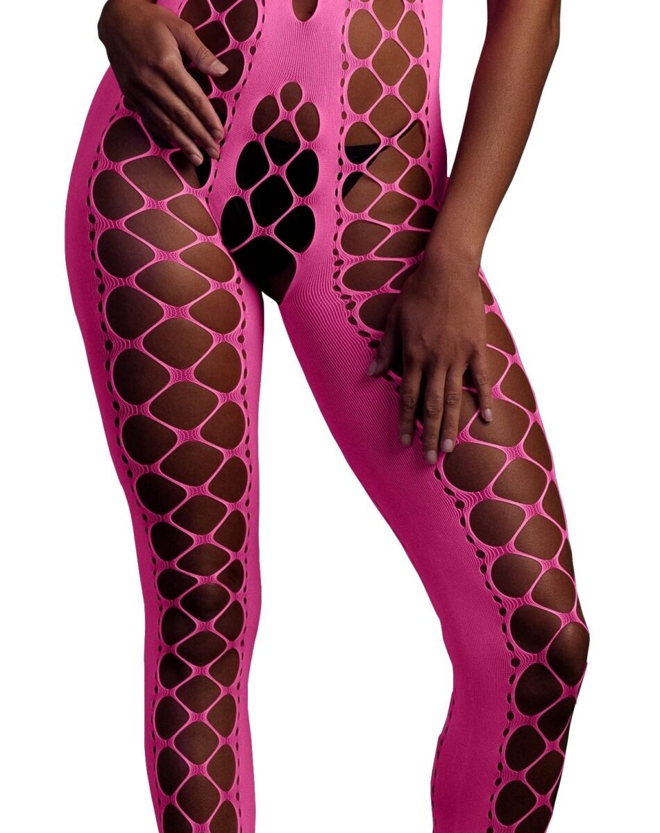 combinaison filet et dos nu rose fluo scaled