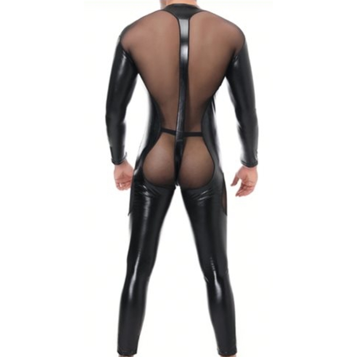 combinaison integrale tulle et fetish noire 1