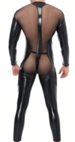 combinaison integrale tulle et fetish noire 1