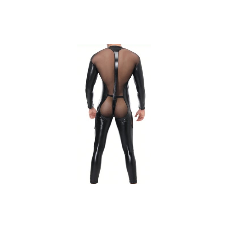 combinaison integrale tulle et fetish noire 1