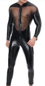 combinaison integrale tulle et fetish noire