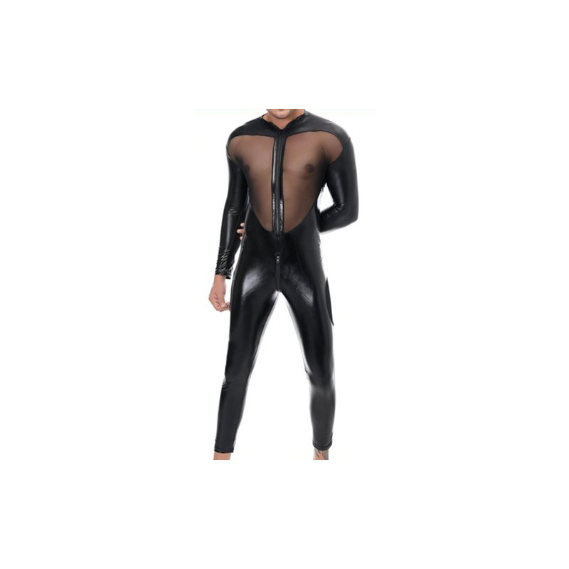 combinaison integrale tulle et fetish noire 2
