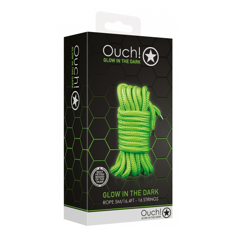corde de bondage phosphorescente glow rope 5m 1
