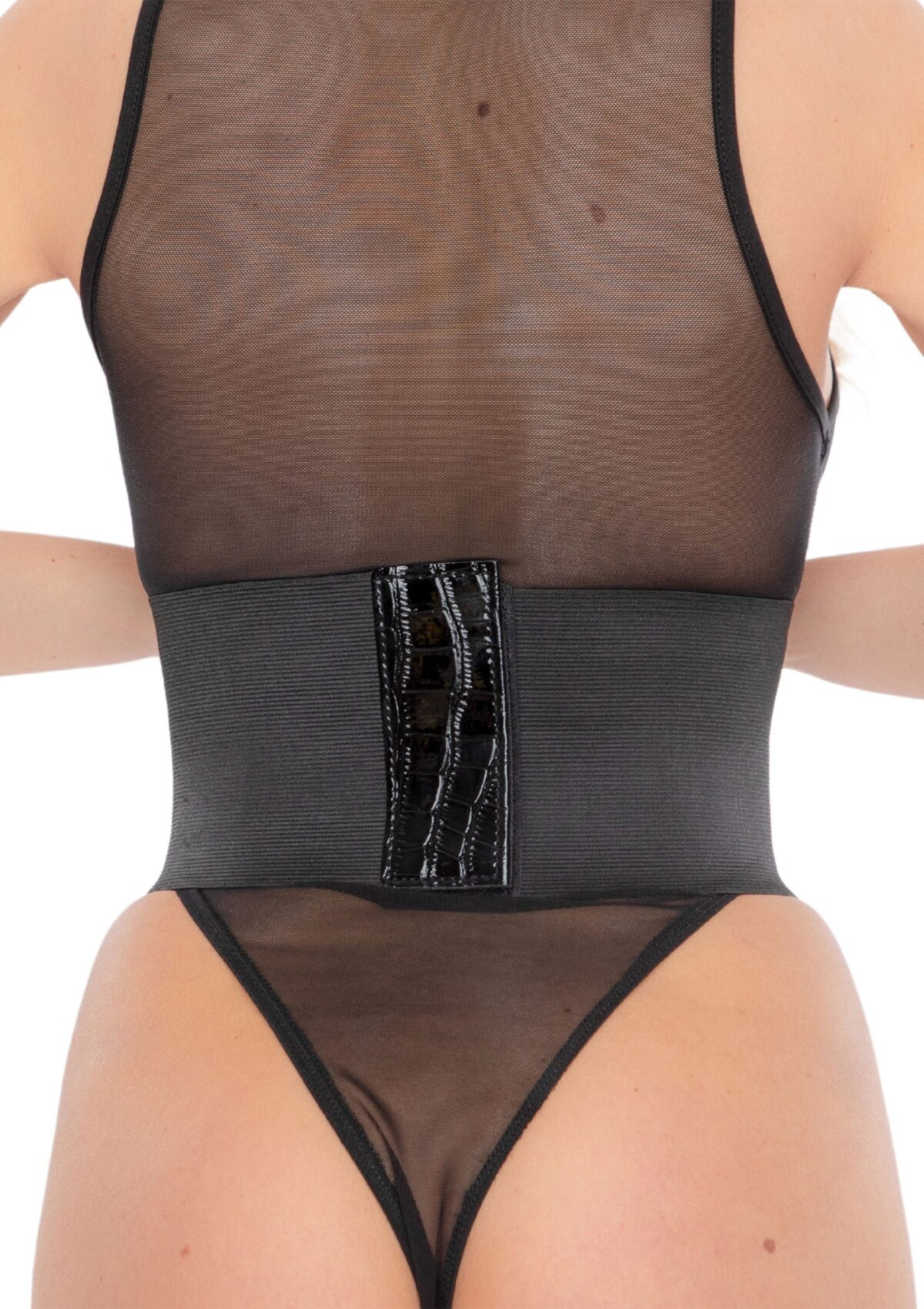 corset a lacets croco cinchery noir 1