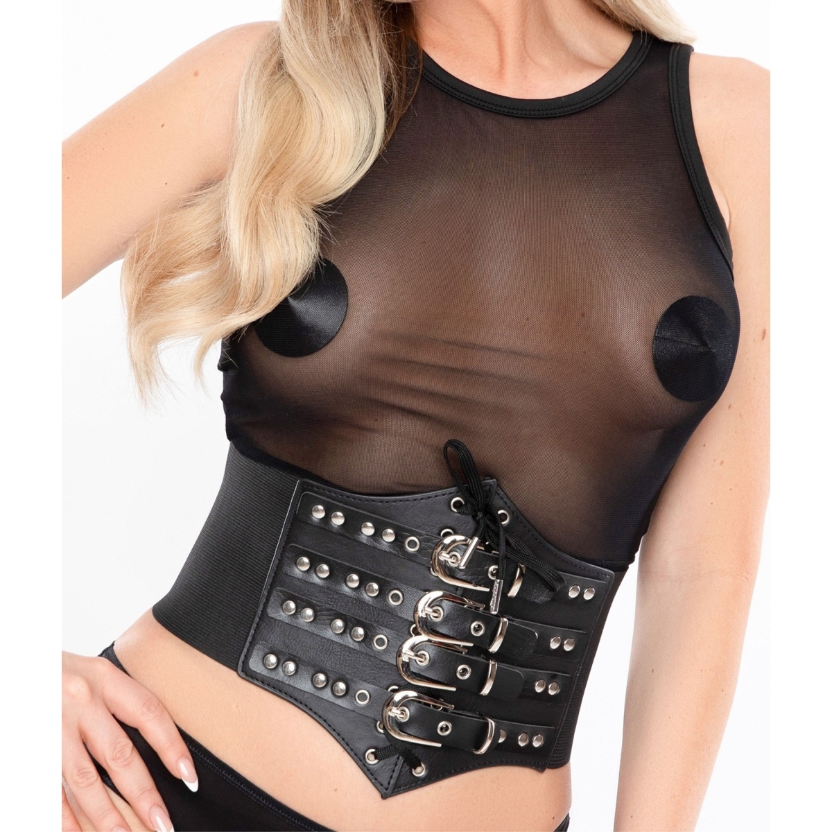 corset a lacets et sangles cinchery noir