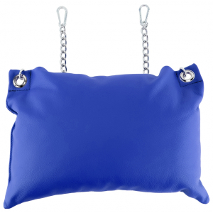 coussin en cuir 20 x 25cm chaines bleu