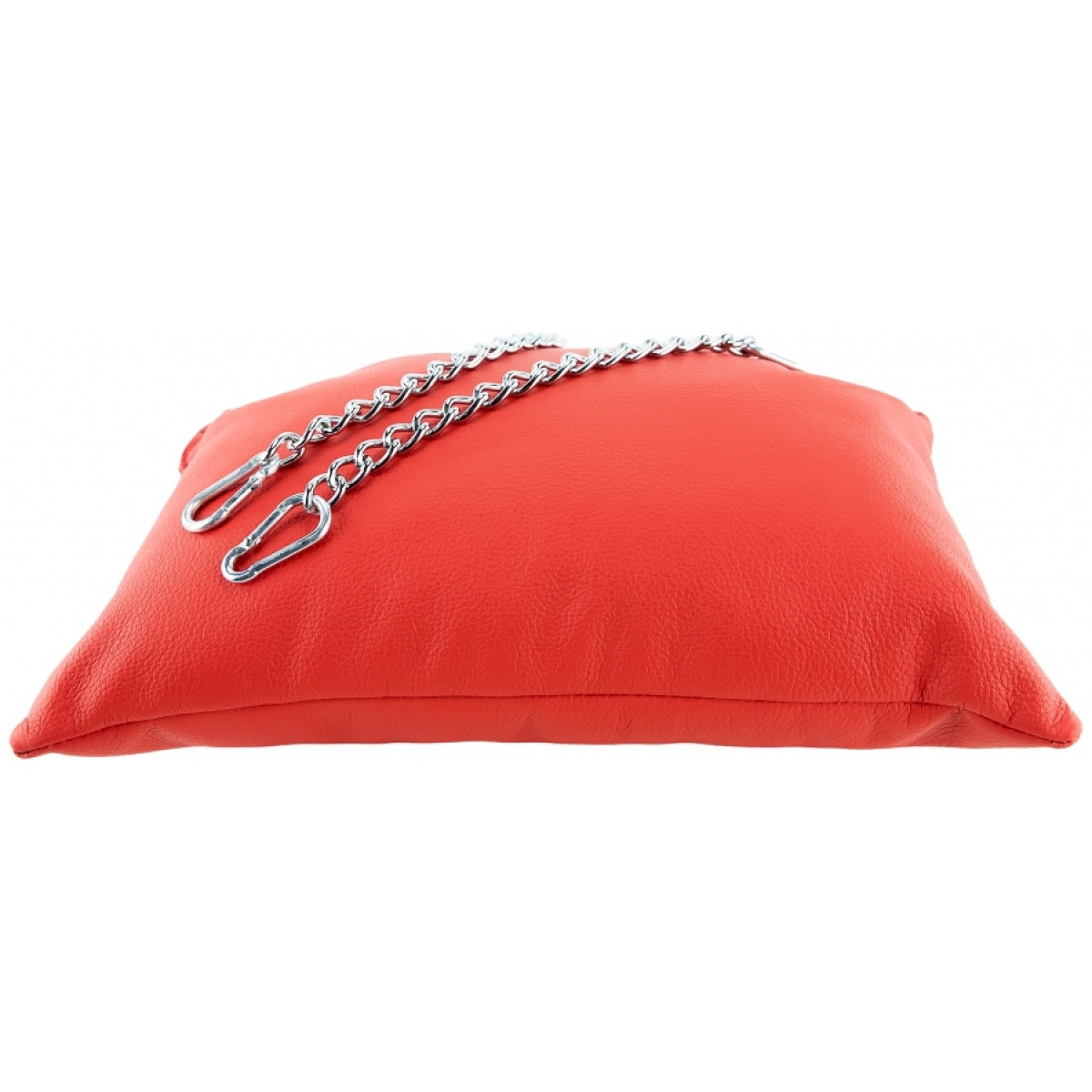 coussin en cuir 20 x 25cm chaines rouge 1