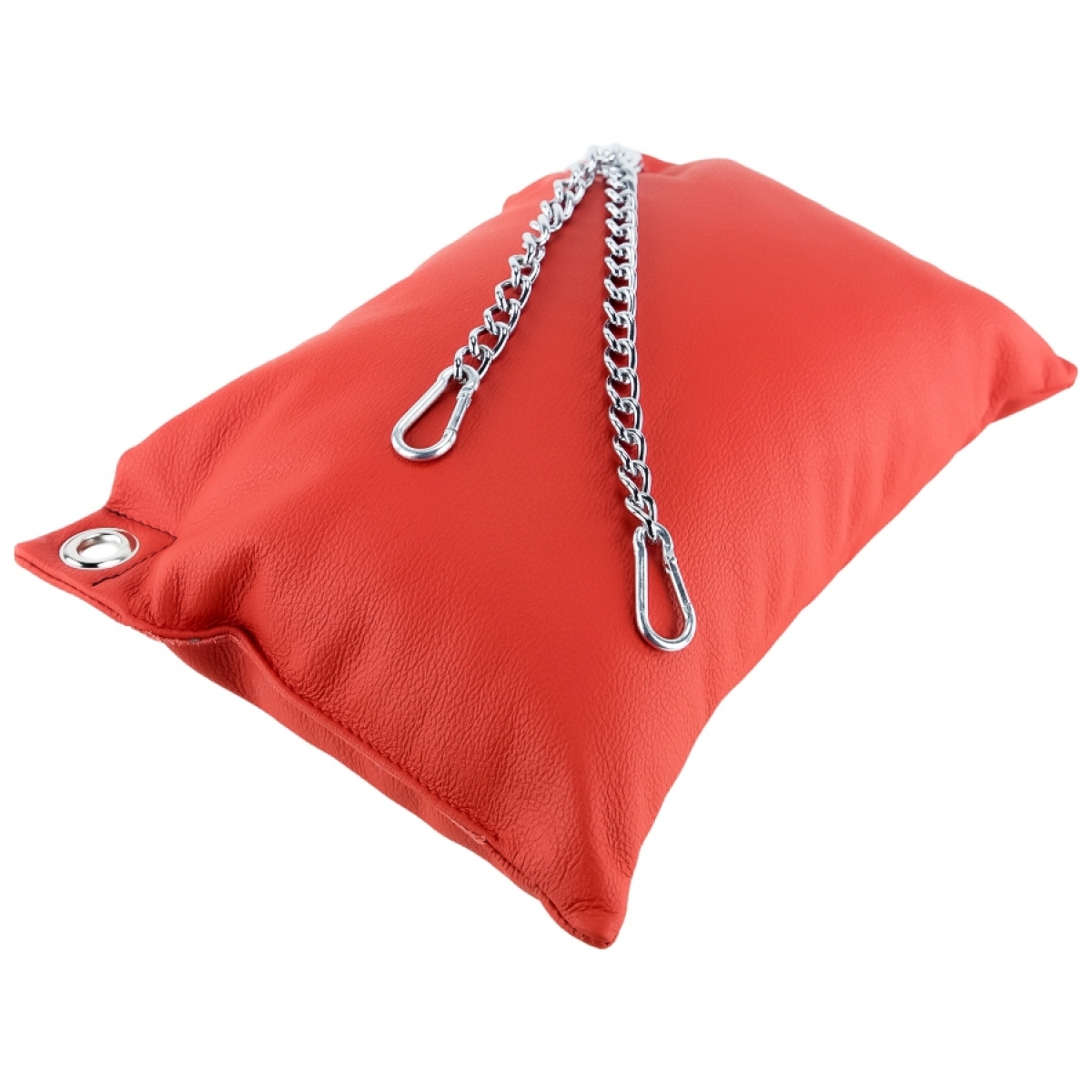 coussin en cuir 20 x 25cm chaines rouge 2
