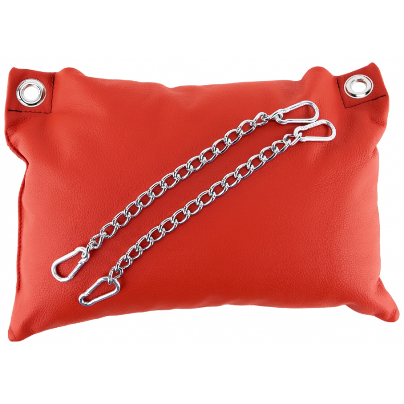 coussin en cuir 20 x 25cm chaines rouge 3