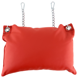 coussin en cuir 20 x 25cm chaines rouge