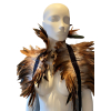 couvre epaules plumes beige marron 5