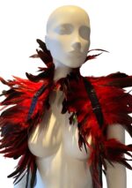 couvre epaules plumes rouge 4