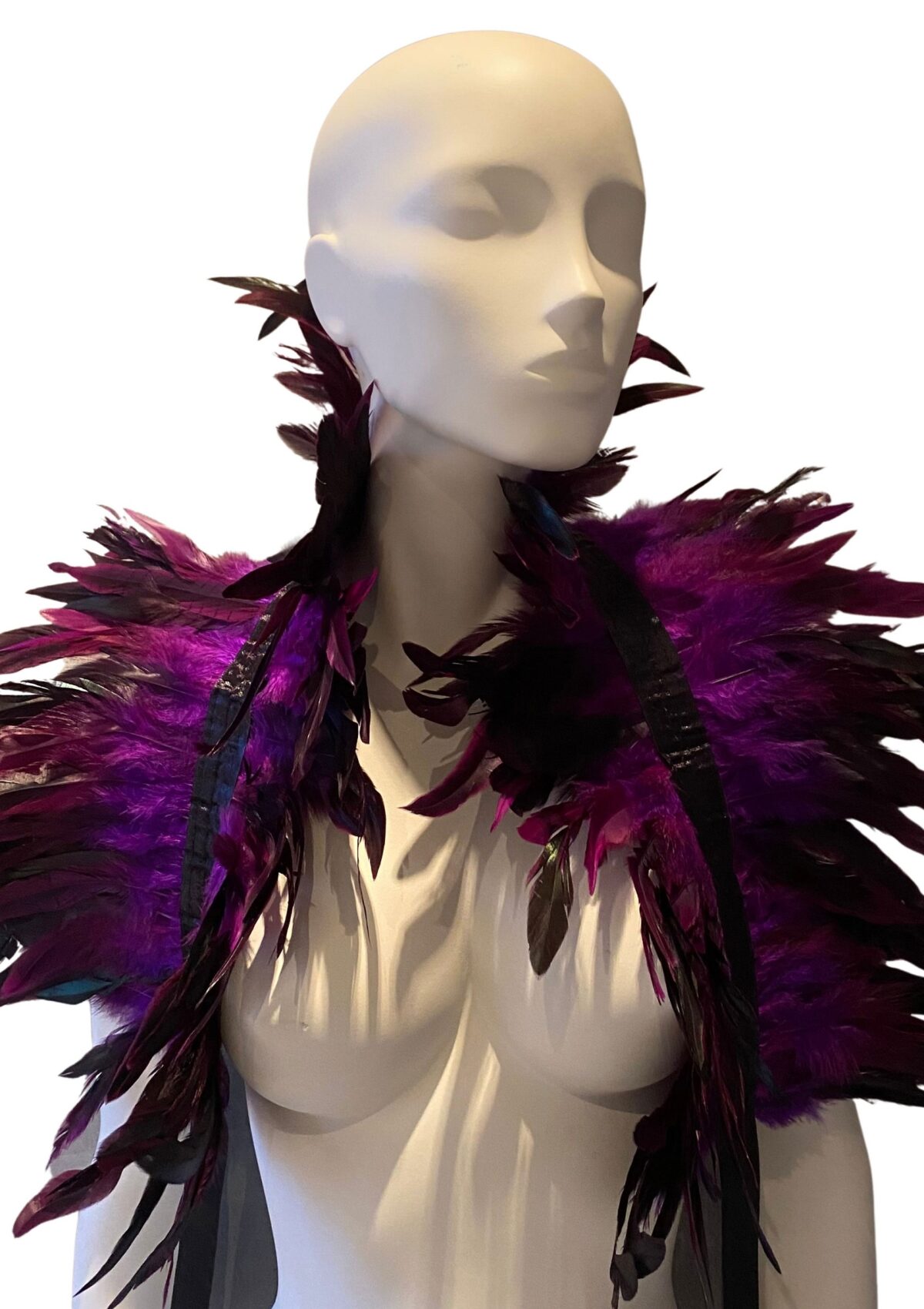 couvre epaules plumes violet 2