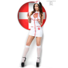 cr 3854 white sexy nurse costume dress with zipper on the neck is fastened with hooks outdoor back adding costume some c