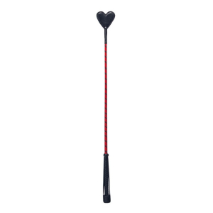 cravache en cuir avec coeur rouge 70cm