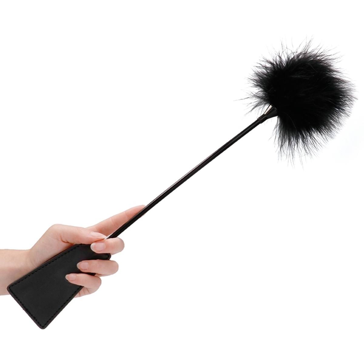 cravache et plumeau ouch 43cm noir 1