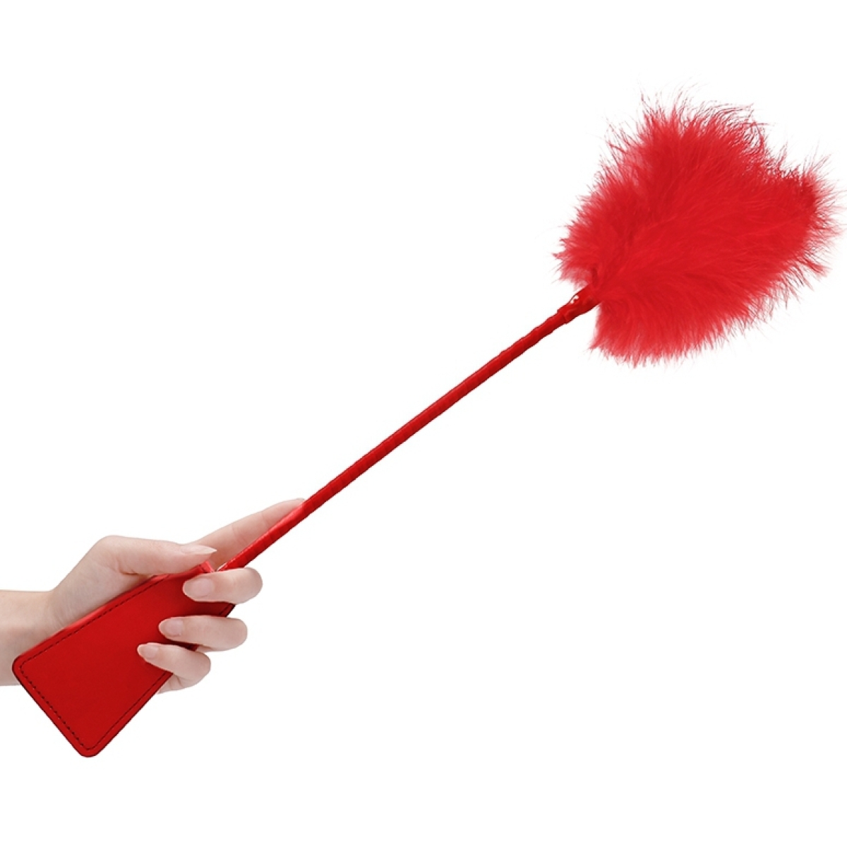 cravache et plumeau ouch 43cm rouge 1