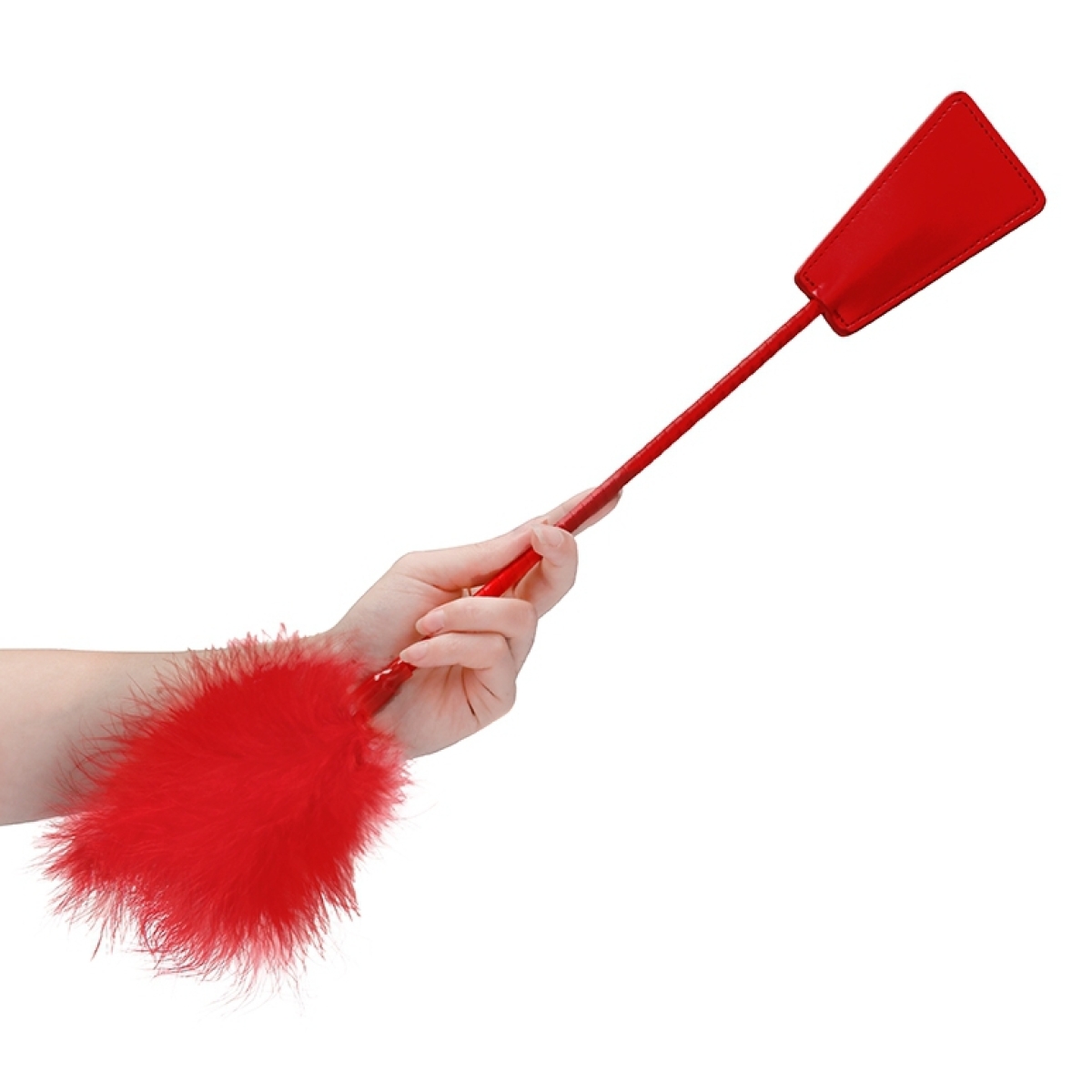 cravache et plumeau ouch 43cm rouge 2