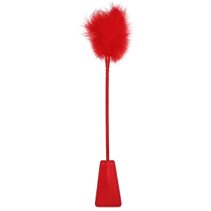 cravache et plumeau ouch 43cm rouge