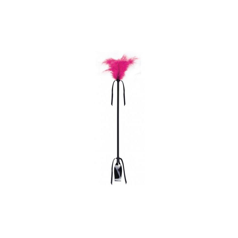 cravache et plumeau secret touch 50cm fuchsia