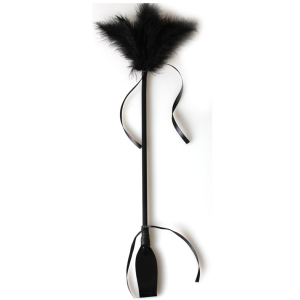 cravache et plumeau secret touch 50cm noir